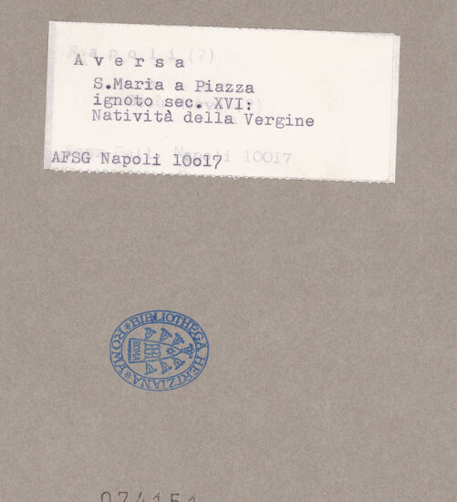 Rückseite von Sopr. BAS NA [https://www.deutsche-digitale-bibliothek.de/content/lizenzen/rv-ez/] Geburt Marias - Gesamtansicht, bh074151_recto. Foto.