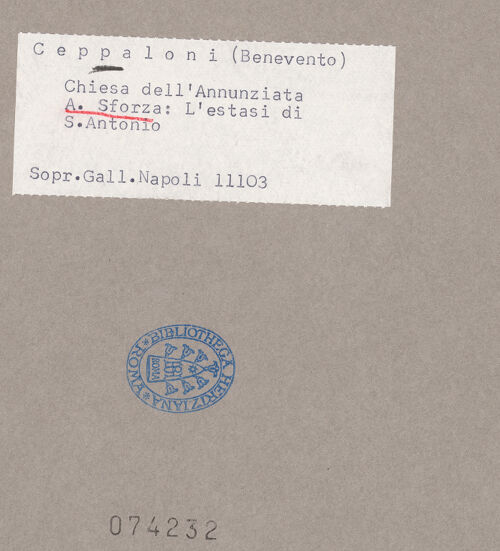 Rückseite von Sopr. BAS NA [https://www.deutsche-digitale-bibliothek.de/content/lizenzen/rv-ez/] Christuskind erscheint dem heiligen Antonius von Padua - Gesamtansicht, bh074232_recto. Foto.