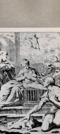 Rückseite von  [http://creativecommons.org/publicdomain/mark/1.0/] Anbetung Christi - , bh074913. Foto.