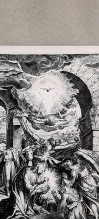 Rückseite von  [http://creativecommons.org/publicdomain/mark/1.0/] Geburt Christi - , bh075035. Foto.