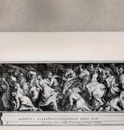 Rückseite von  [http://creativecommons.org/publicdomain/mark/1.0/] Fries: Der Sieg der römischen Imperatoren - , bh075060. Foto.