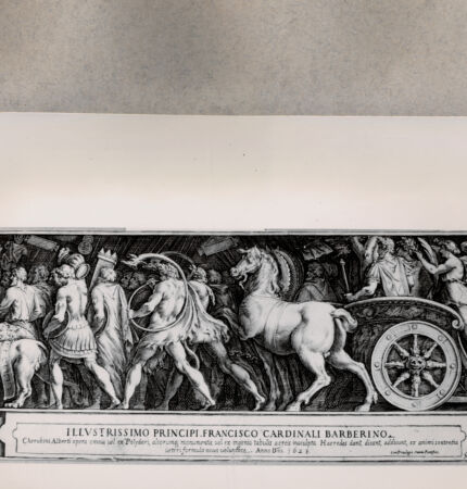 Rückseite von  [http://creativecommons.org/publicdomain/mark/1.0/] Der Triumphzug. Sieg der römischen Imperatoren - , bh075062. Foto.