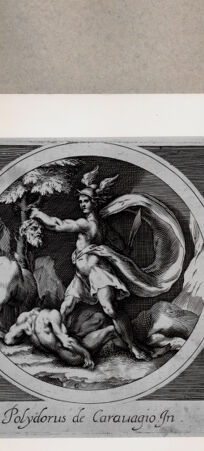 Rückseite von  [http://creativecommons.org/publicdomain/mark/1.0/] Merkur mit dem Haupt des Argus - , bh075267. Foto.