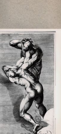 Rückseite von  [http://creativecommons.org/publicdomain/mark/1.0/] Jüngstes Gericht, Detail - , bh075275. Foto.