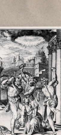 Rückseite von  [http://creativecommons.org/publicdomain/mark/1.0/] Martyrium des heiligen Stephanus - , bh075283. Foto.