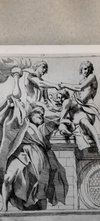 Rückseite von  [http://creativecommons.org/publicdomain/mark/1.0/] Prophet und drei Engel - , bh075369. Foto.