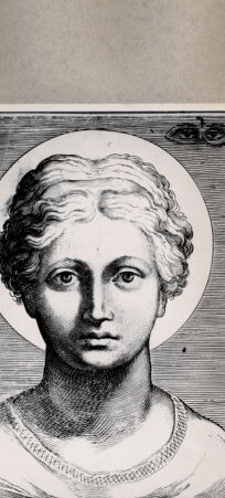 Rückseite von  [http://creativecommons.org/publicdomain/mark/1.0/] Heilige Lucia - , bh076292. Foto.