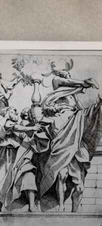 Rückseite von  [http://creativecommons.org/publicdomain/mark/1.0/] Prophet mit drei Engeln - , bh076333. Foto.