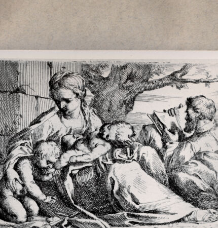 Rückseite von  [http://creativecommons.org/publicdomain/mark/1.0/] Heilige Familie und Johannes - , bh076567. Foto.