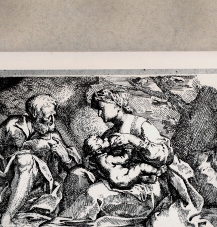 Rückseite von  [http://creativecommons.org/publicdomain/mark/1.0/] Die Ruhe auf der Flucht nach Ägypten - , bh076570. Foto.