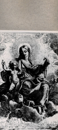 Rückseite von  [http://creativecommons.org/publicdomain/mark/1.0/] Madonna mit Kind - , bh076690. Foto.
