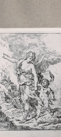 Rückseite von  [http://creativecommons.org/publicdomain/mark/1.0/] Tobias und der Engel - , bh076712. Foto.