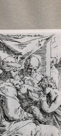 Rückseite von  [http://creativecommons.org/publicdomain/mark/1.0/] Madonna mit Kind und Johannesknaben - , bh076874. Foto.