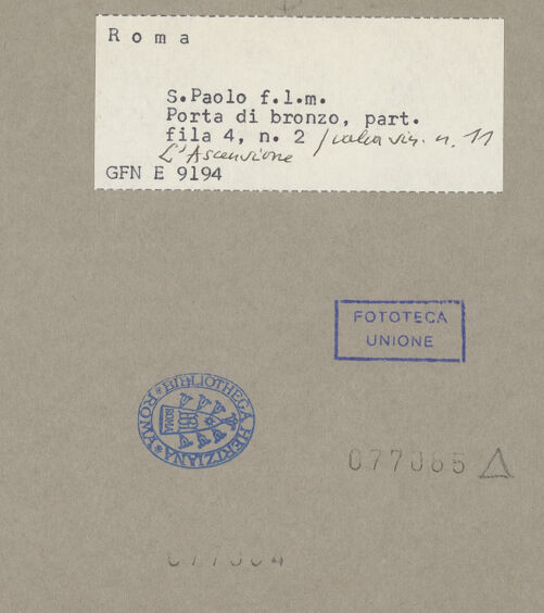 Rückseite von  [http://creativecommons.org/publicdomain/mark/1.0/] Landschaft mit vier Männern - , bh077065_recto. Foto.