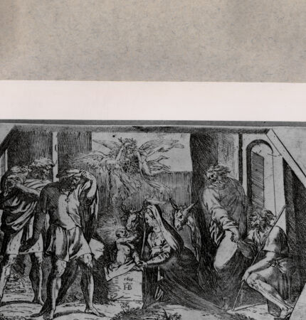 Rückseite von  [http://creativecommons.org/publicdomain/mark/1.0/] Anbetung der Hirten - , bh078622. Foto.