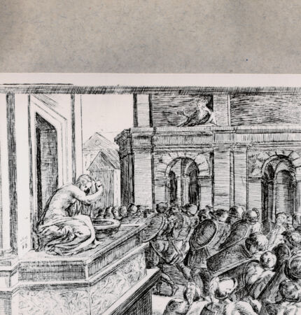 Rückseite von  [http://creativecommons.org/publicdomain/mark/1.0/] David sieht Batseba im Bade - , bh078629. Foto.