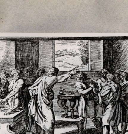 Rückseite von  [http://creativecommons.org/publicdomain/mark/1.0/] David wird von Samuel gesalbt - , bh078630. Foto.