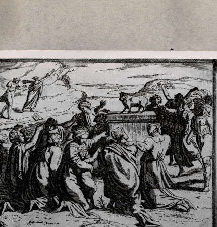 Rückseite von  [http://creativecommons.org/publicdomain/mark/1.0/] Anbetung des goldenen Kalbes - , bh078634. Foto.