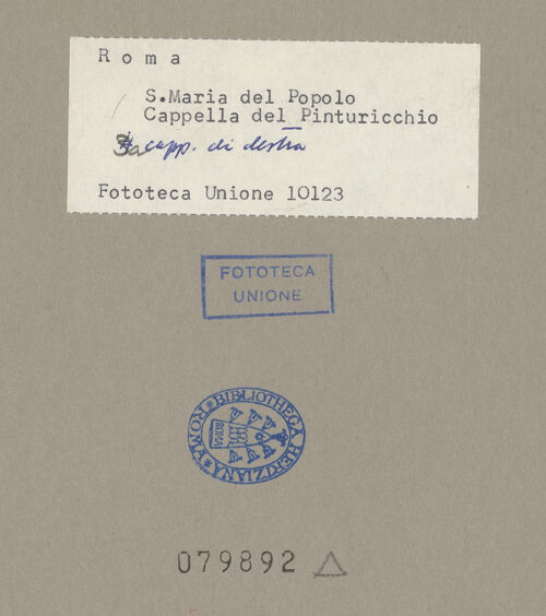 Rückseite von ICCD? [https://www.deutsche-digitale-bibliothek.de/content/lizenzen/rv-ez/] Santa Maria del PopoloCappella di Sant'Agostino & Cappella della Madonna dell'Orto - Blick in die Kapelle, bh079892_recto. Foto.