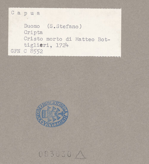 Rückseite von ICCD [https://www.deutsche-digitale-bibliothek.de/content/lizenzen/rv-ez/] Leichnam Christi - Gesamtansicht, bh083030_recto. Foto.