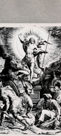 Rückseite von  [http://creativecommons.org/publicdomain/mark/1.0/] Wiederauferstehung - , bh085217. Foto.