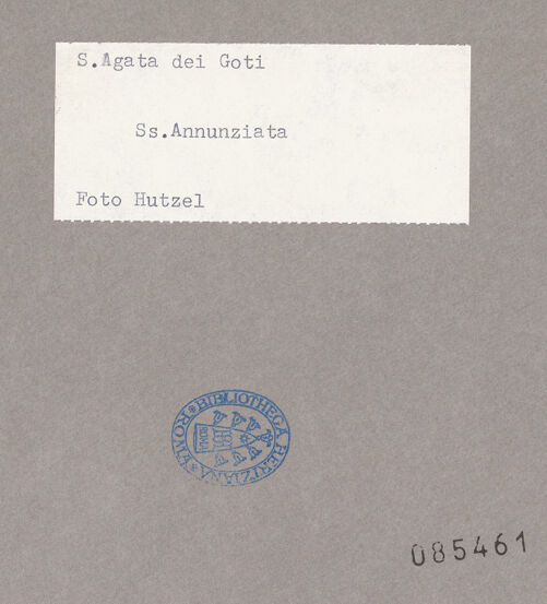 Rückseite von Hutzel, Max [https://www.deutsche-digitale-bibliothek.de/content/lizenzen/rv-ez/] Chiesa dell'Annunziata - Kapelle, Fassade und Campanile von Nordwesten, bh085461_recto. Foto: Hutzel, Max.