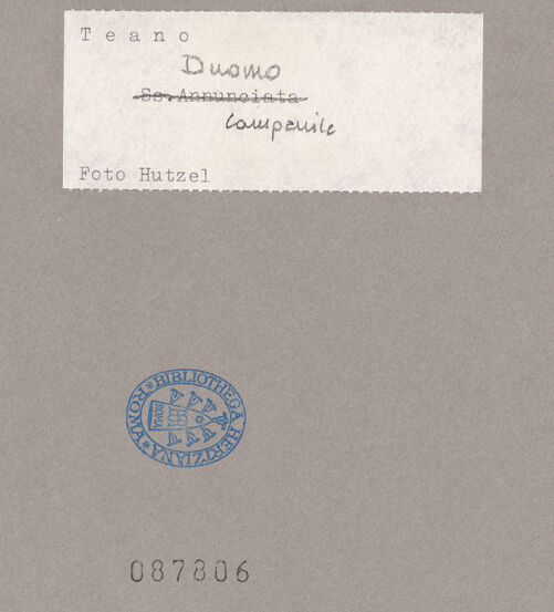 Rückseite von Hutzel, Max [https://www.deutsche-digitale-bibliothek.de/content/lizenzen/rv-ez/] Dom - Campanile, bh087806_recto. Foto: Hutzel, Max.