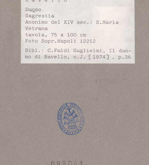 Rückseite von Sopr. BAS NA [https://www.deutsche-digitale-bibliothek.de/content/lizenzen/rv-ez/] Madonna mit Stifter - Gesamtansicht, bh088041_recto. Foto.