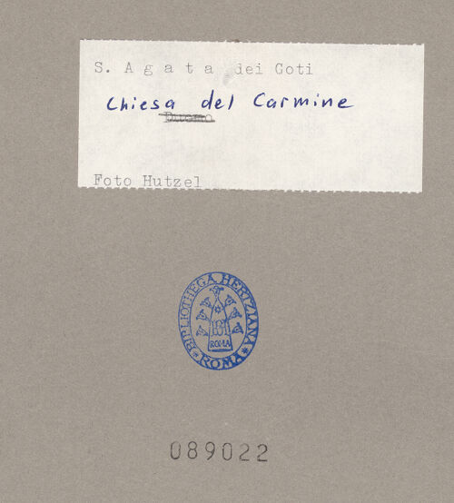 Rückseite von Hutzel, Max [https://www.deutsche-digitale-bibliothek.de/content/lizenzen/rv-ez/] Santa Maria del Carmine - Campanile, bh089022_recto. Foto: Hutzel, Max.