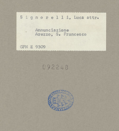 Rückseite von ICCD [https://www.deutsche-digitale-bibliothek.de/content/lizenzen/rv-ez/] Verkündigung - Detail, Engel, bh092248_recto. Foto.