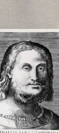 Rückseite von  [http://creativecommons.org/publicdomain/mark/1.0/] Bildnis des Raphael Sanzio (Raffael) - , bh092834. Foto.