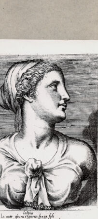 Rückseite von  [http://creativecommons.org/publicdomain/mark/1.0/] Weibliche Büste Latona ? - , bh092965. Foto.