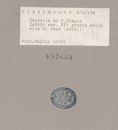 Rückseite von Sopr. BAS NA [https://www.deutsche-digitale-bibliothek.de/content/lizenzen/rv-ez/] Szenen aus der Jugend ChristiChristus disputiert mit den Schriftgelehrten im Tempel - Gesamtansicht, bh093608_recto. Foto.