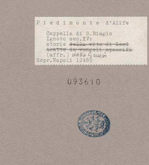 Rückseite von Sopr. BAS NA [https://www.deutsche-digitale-bibliothek.de/content/lizenzen/rv-ez/] Szenen aus der GenesisErschaffung Evas - Gesamtansicht, bh093610_recto. Foto.