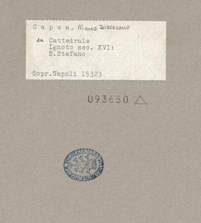 Rückseite von Sopr. BAS NA [https://www.deutsche-digitale-bibliothek.de/content/lizenzen/rv-ez/] Heiliger Stephanus - Gesamtansicht, bh093650_recto. Foto.