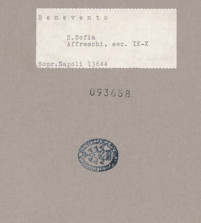 Rückseite von Sopr. BAS NA [https://www.deutsche-digitale-bibliothek.de/content/lizenzen/rv-ez/] Szenen aus den Geburtsgeschichten Johannes' des Täufers und Jesu sowie Fragmente weiterer FreskenRechte Seitenapsis: Verkündigung an Maria und Heimsuchung - Detail, links: Verkündigung, bh093658_recto. Foto.