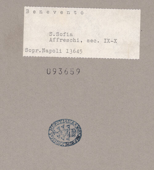 Rückseite von Sopr. BAS NA [https://www.deutsche-digitale-bibliothek.de/content/lizenzen/rv-ez/] Szenen aus den Geburtsgeschichten Johannes' des Täufers und Jesu sowie Fragmente weiterer FreskenLinke Seitenapsis: Verkündigung an Zacharias und Stummheit des Hohepriesters - Die Namensgebung Johannes des Täufers: Zacharias schreibt den Namen auf, bh093659_recto. Foto.