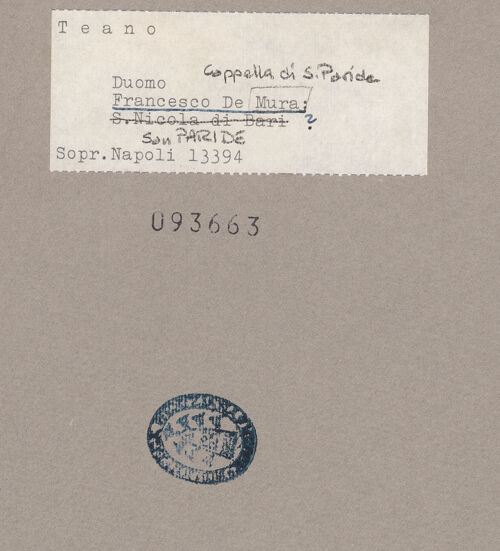 Rückseite von Sopr. BAS NA [https://www.deutsche-digitale-bibliothek.de/content/lizenzen/rv-ez/] Wunder des heiligen Paride - Gesamtansicht, bh093663_recto. Foto.