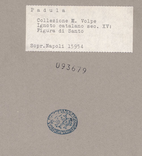 Rückseite von Sopr. BAS NA [https://www.deutsche-digitale-bibliothek.de/content/lizenzen/rv-ez/] Heiliger - Gesamtansicht, bh093679_recto. Foto.