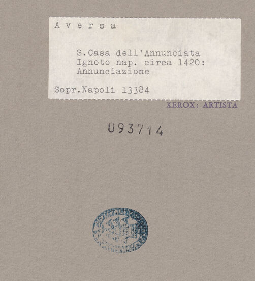 Rückseite von Sopr. BAS NA [https://www.deutsche-digitale-bibliothek.de/content/lizenzen/rv-ez/] Verkündigung - Gesamtansicht (nach der Restaurierung?), bh093714_recto. Foto.