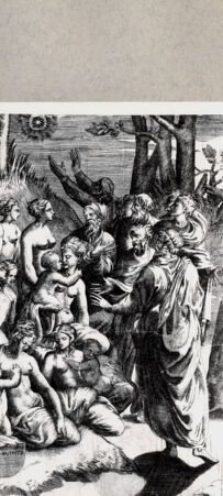 Rückseite von  [http://creativecommons.org/publicdomain/mark/1.0/] Mythologische Szene - , bh094328. Foto.