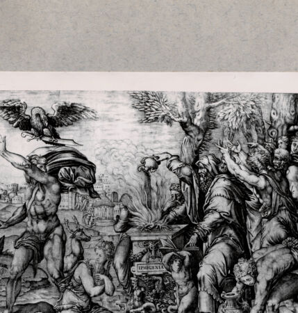 Rückseite von  [http://creativecommons.org/publicdomain/mark/1.0/] Opferung der Iphigenie - , bh094342. Foto.