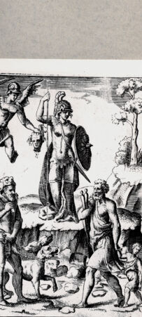 Rückseite von  [http://creativecommons.org/publicdomain/mark/1.0/] Perseus und Minerva - , bh094565. Foto.