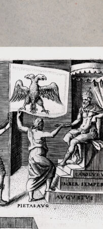 Rückseite von  [http://creativecommons.org/publicdomain/mark/1.0/] Karl V. - , bh094576. Foto.