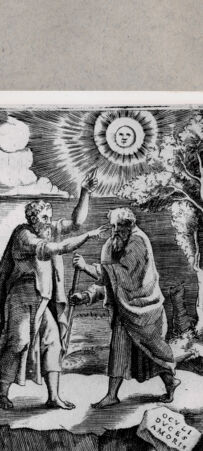 Rückseite von  [http://creativecommons.org/publicdomain/mark/1.0/] Oculi duces amoris - , bh094591. Foto.