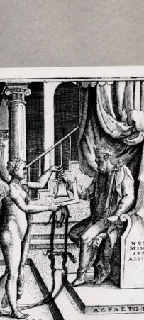 Rückseite von  [http://creativecommons.org/publicdomain/mark/1.0/] Non mihi sed alliis - , bh094613. Foto.