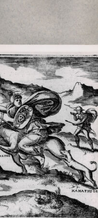 Rückseite von  [http://creativecommons.org/publicdomain/mark/1.0/] Jagdszene - , bh094628. Foto.