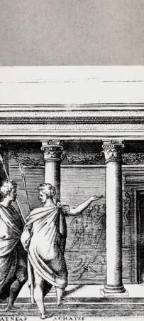 Rückseite von  [http://creativecommons.org/publicdomain/mark/1.0/] Aeneas und Achates - , bh094642. Foto.