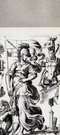 Rückseite von  [http://creativecommons.org/publicdomain/mark/1.0/] Personifikation der Libertas, umgeben von Symbolen der Stadt Bologna - , bh094659. Foto.