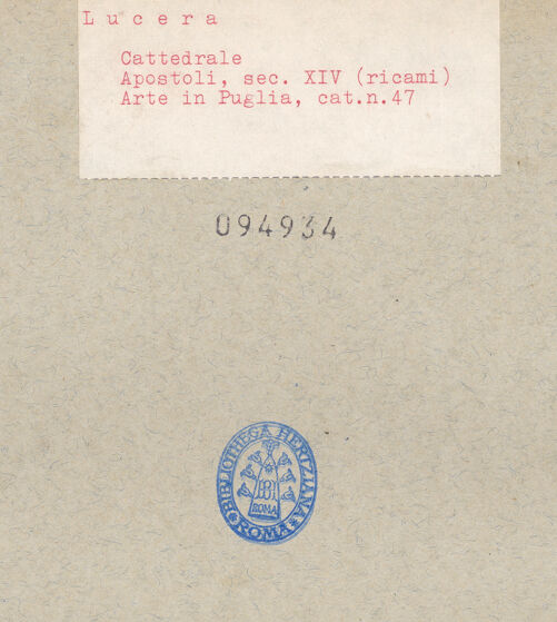 Rückseite von  [http://creativecommons.org/publicdomain/mark/1.0/] Vorbereitungen für die Dornenkrönung Christi - , bh094934_recto. Foto.